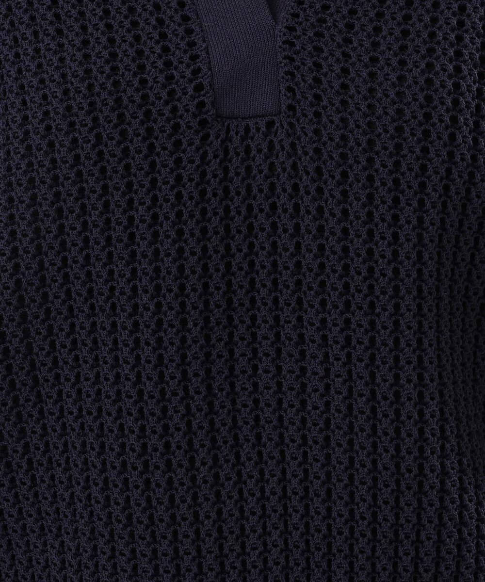 FKFGD42150 MK MICHEL KLEIN(MK ミッシェルクラン) [洗える]レーシー柄編み衿付きニット グリーン