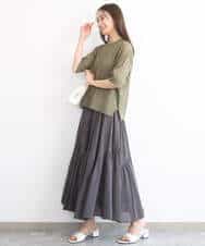 FKFGD43160 MK MICHEL KLEIN(MK ミッシェルクラン) ワイドリブシアーニット×タンクトップ ツインセット/洗える ブルー