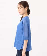 FKFGD43160 MK MICHEL KLEIN(MK ミッシェルクラン) ワイドリブシアーニット×タンクトップ ツインセット/洗える ブルー