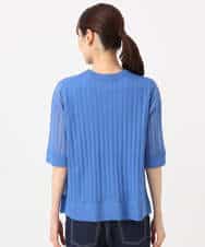 FKFGD43160 MK MICHEL KLEIN(MK ミッシェルクラン) ワイドリブシアーニット×タンクトップ ツインセット/洗える ブルー