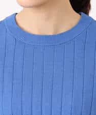 FKFGD43160 MK MICHEL KLEIN(MK ミッシェルクラン) ワイドリブシアーニット×タンクトップ ツインセット/洗える ブルー