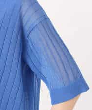 FKFGD43160 MK MICHEL KLEIN(MK ミッシェルクラン) ワイドリブシアーニット×タンクトップ ツインセット/洗える ブルー