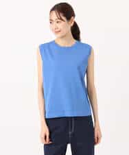 FKFGD43160 MK MICHEL KLEIN(MK ミッシェルクラン) ワイドリブシアーニット×タンクトップ ツインセット/洗える ブルー