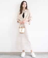 FKFGD44070 MK MICHEL KLEIN(MK ミッシェルクラン) スクエアネックリブニットタンクトップ/UVカット/洗える ホワイト（無地）