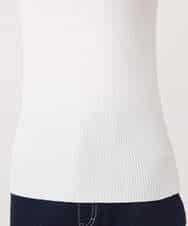 FKFGD44070 MK MICHEL KLEIN(MK ミッシェルクラン) スクエアネックリブニットタンクトップ/UVカット/洗える ホワイト（無地）