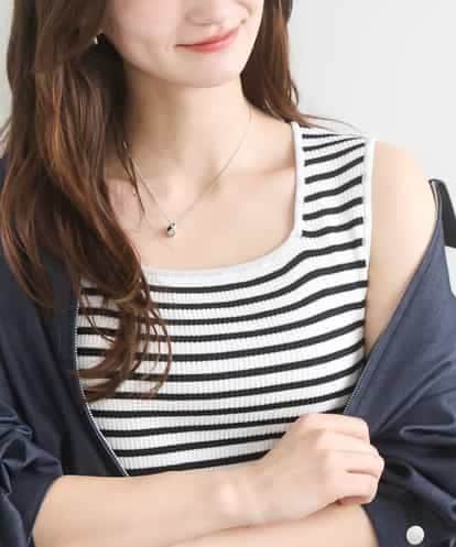 FKFGD44070 MK MICHEL KLEIN スクエアネックリブニットタンクトップ/UVカット/洗える