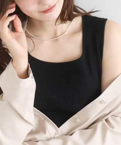 FKFGD44070 MK MICHEL KLEIN スクエアネックリブニットタンクトップ/UVカット/洗える