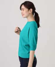 FKFGD44130 MK MICHEL KLEIN(MK ミッシェルクラン) 鹿の子編みドルマンニット/UVカット/洗える グリーン