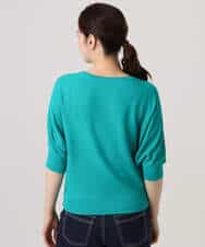 FKFGD44130 MK MICHEL KLEIN(MK ミッシェルクラン) 鹿の子編みドルマンニット/UVカット/洗える グリーン