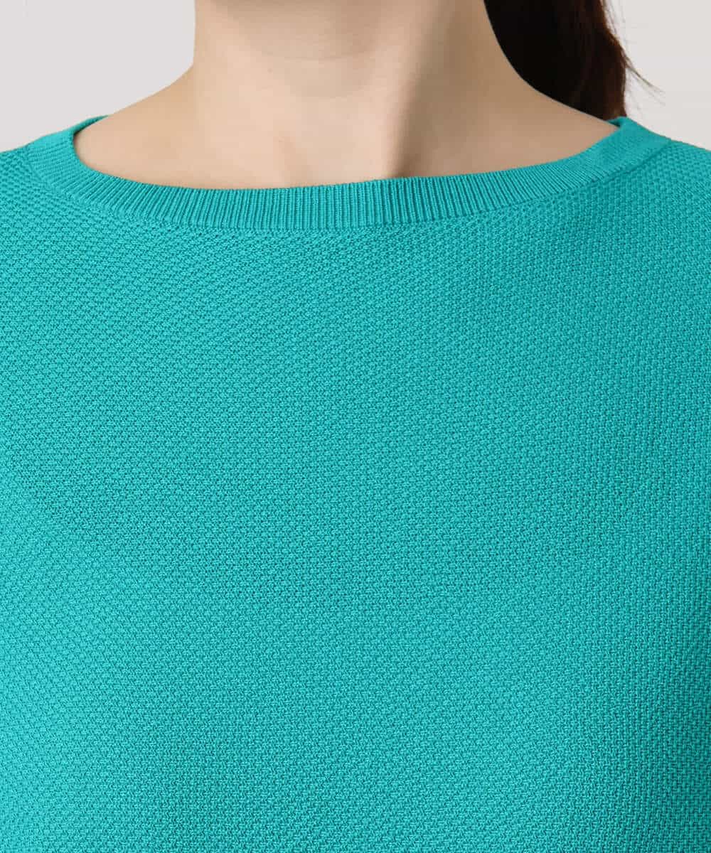 FKFGD44130 MK MICHEL KLEIN(MK ミッシェルクラン) 鹿の子編みドルマンニット/UVカット/洗える グリーン