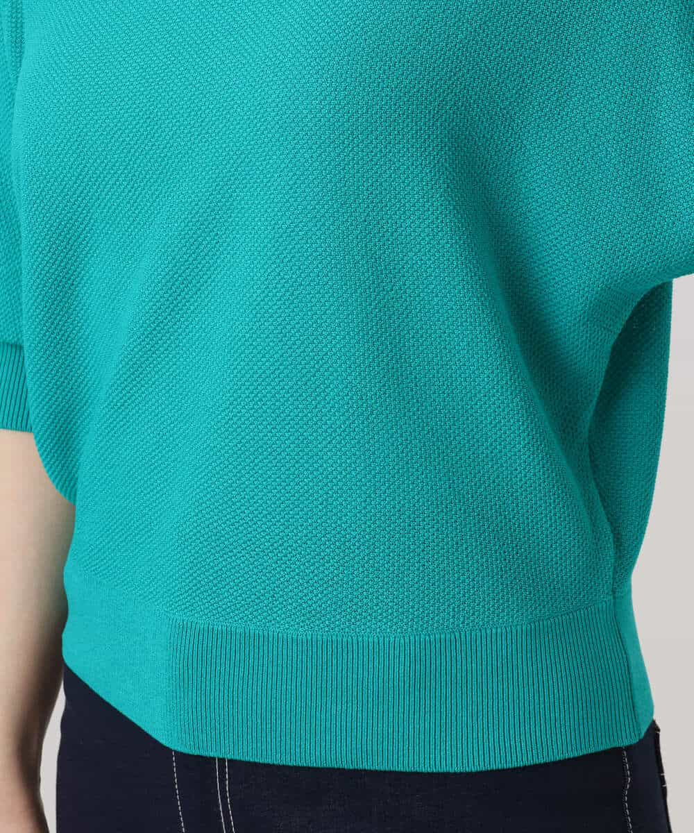 FKFGD44130 MK MICHEL KLEIN(MK ミッシェルクラン) 鹿の子編みドルマンニット/UVカット/洗える グリーン