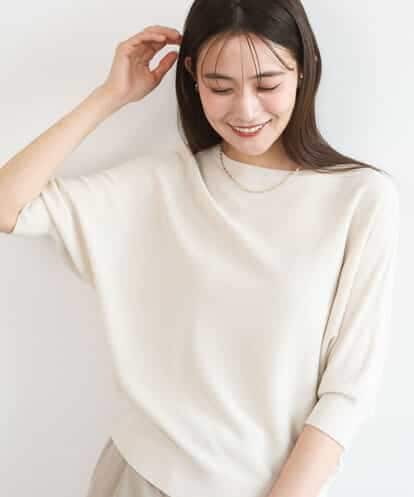 FKFGD44130 MK MICHEL KLEIN 鹿の子編みドルマンニット/UVカット/洗える