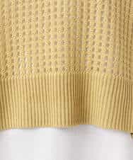 FKFGD50160 MK MICHEL KLEIN(MK ミッシェルクラン) [洗える]メッシュ編みニットベスト×タンクトップ ツインセット イエロー