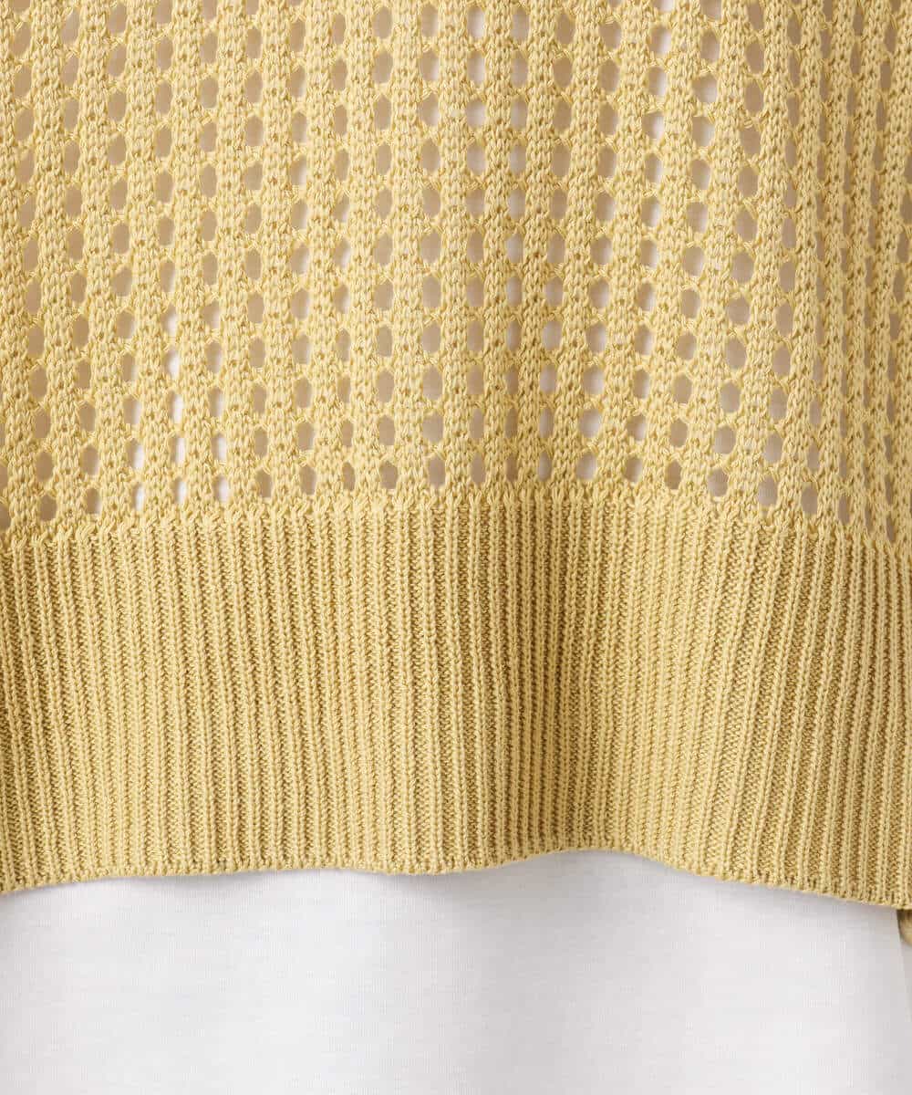 FKFGD50160 MK MICHEL KLEIN(MK ミッシェルクラン) [洗える]メッシュ編みニットベスト×タンクトップ ツインセット イエロー