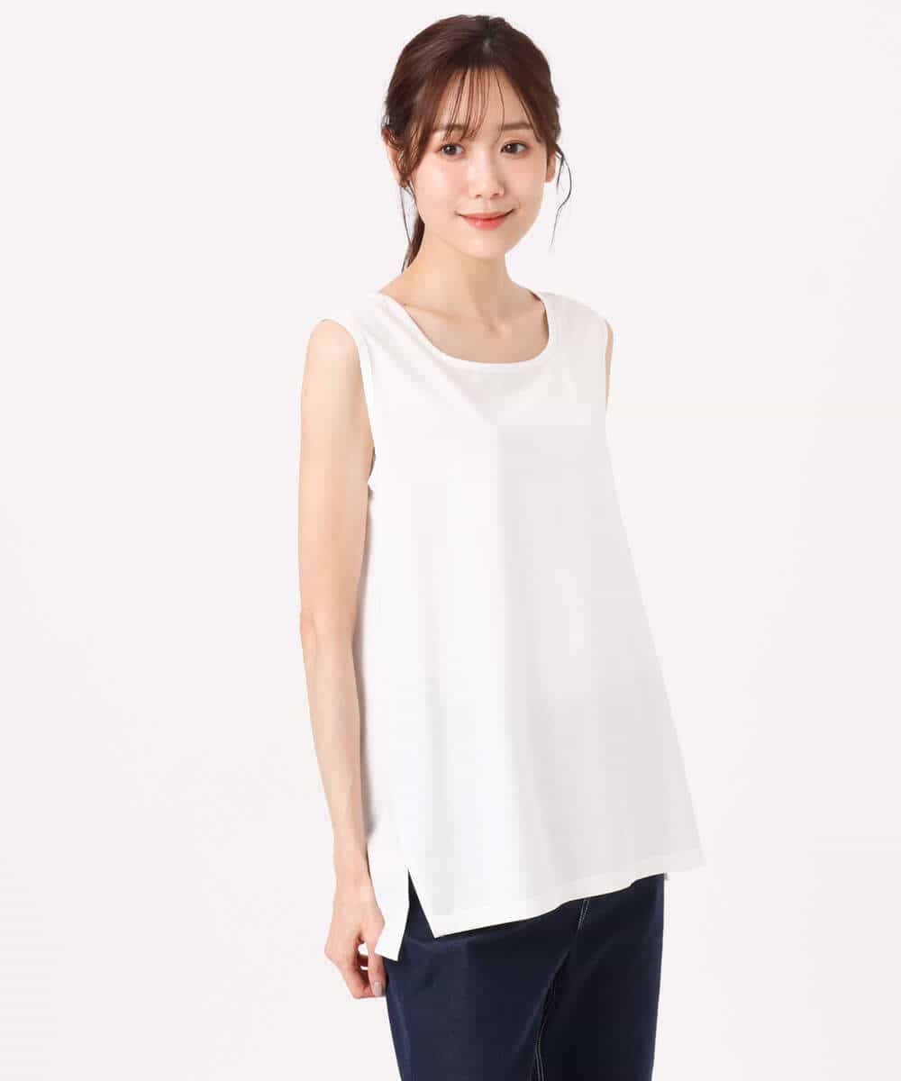 FKFGD50160 MK MICHEL KLEIN(MK ミッシェルクラン) [洗える]メッシュ編みニットベスト×タンクトップ ツインセット イエロー