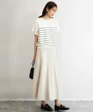 FKFGD51120 MK MICHEL KLEIN(MK ミッシェルクラン) [UVカット/洗える]マリンボーダーニット キャメル