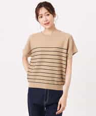 FKFGD51120 MK MICHEL KLEIN(MK ミッシェルクラン) [UVカット/洗える]マリンボーダーニット キャメル