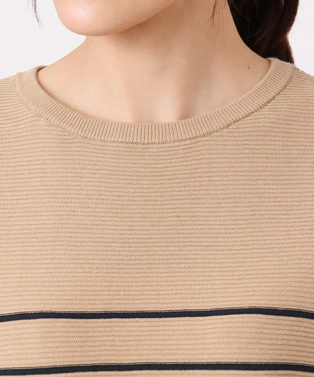 FKFGD51120 MK MICHEL KLEIN(MK ミッシェルクラン) [UVカット/洗える]マリンボーダーニット キャメル