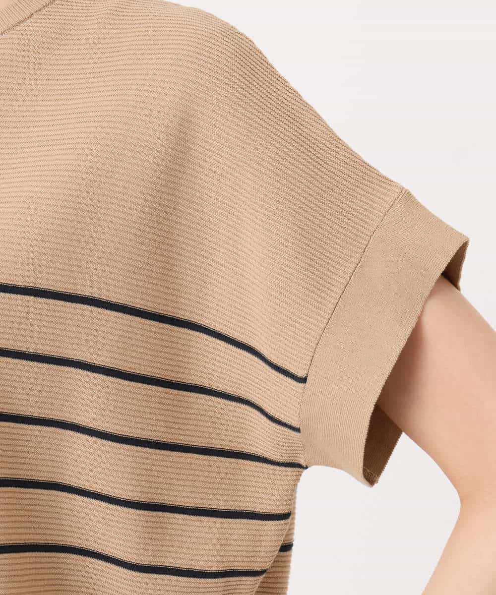 FKFGD51120 MK MICHEL KLEIN(MK ミッシェルクラン) [UVカット/洗える]マリンボーダーニット キャメル