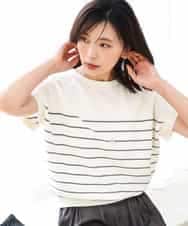 FKFGD51120 MK MICHEL KLEIN(MK ミッシェルクラン) [UVカット/洗える]マリンボーダーニット キャメル