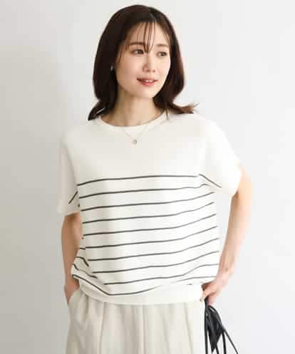 FKFGD51120 MK MICHEL KLEIN [UVカット/洗える]マリンボーダーニット