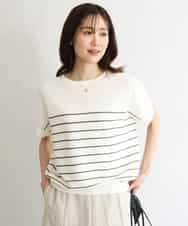 FKFGD51120 MK MICHEL KLEIN(MK ミッシェルクラン) [UVカット/洗える]マリンボーダーニット ホワイト