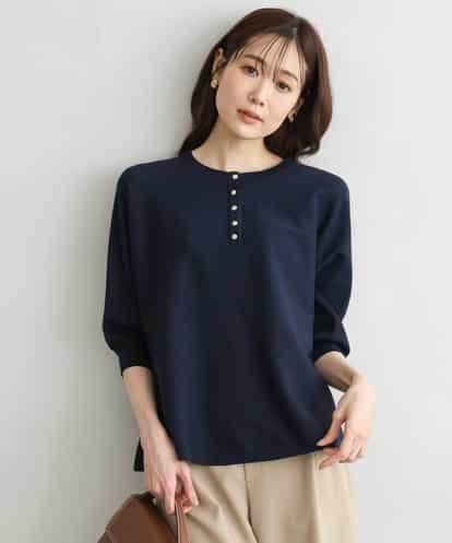 FKFGD52140 MK MICHEL KLEIN [UVカット/接触冷感/洗える]金釦フレアシルエットドルマンニット