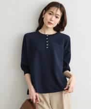 FKFGD52140 MK MICHEL KLEIN(MK ミッシェルクラン) [UVカット/接触冷感/洗える]金釦フレアシルエットドルマンニット ネイビー