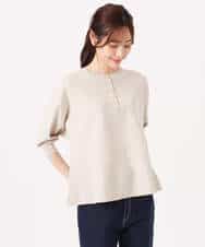 FKFGD52140 MK MICHEL KLEIN(MK ミッシェルクラン) [UVカット/接触冷感/洗える]金釦フレアシルエットドルマンニット ベージュ