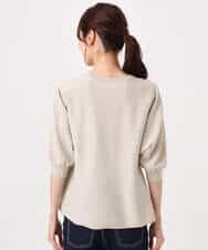 FKFGD52140 MK MICHEL KLEIN(MK ミッシェルクラン) [UVカット/接触冷感/洗える]金釦フレアシルエットドルマンニット ベージュ