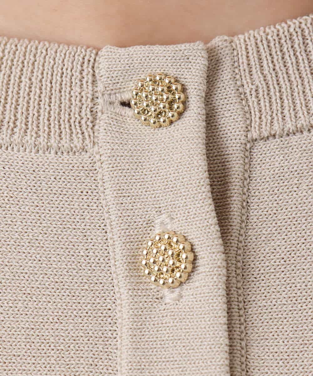 FKFGD52140 MK MICHEL KLEIN(MK ミッシェルクラン) [UVカット/接触冷感/洗える]金釦フレアシルエットドルマンニット ベージュ