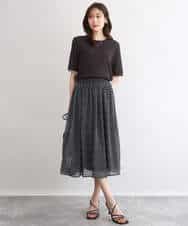 FKFGD53120 MK MICHEL KLEIN(MK ミッシェルクラン) [UVカット/洗える]ワイドリブ配色デザインニット ブラウン