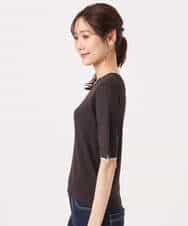 FKFGD53120 MK MICHEL KLEIN(MK ミッシェルクラン) [UVカット/洗える]ワイドリブ配色デザインニット ブラウン