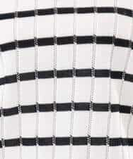 FKFGD54140 MK MICHEL KLEIN(MK ミッシェルクラン) [洗える]衿付きスキッパーデザインニット ベージュ（ボーダー）