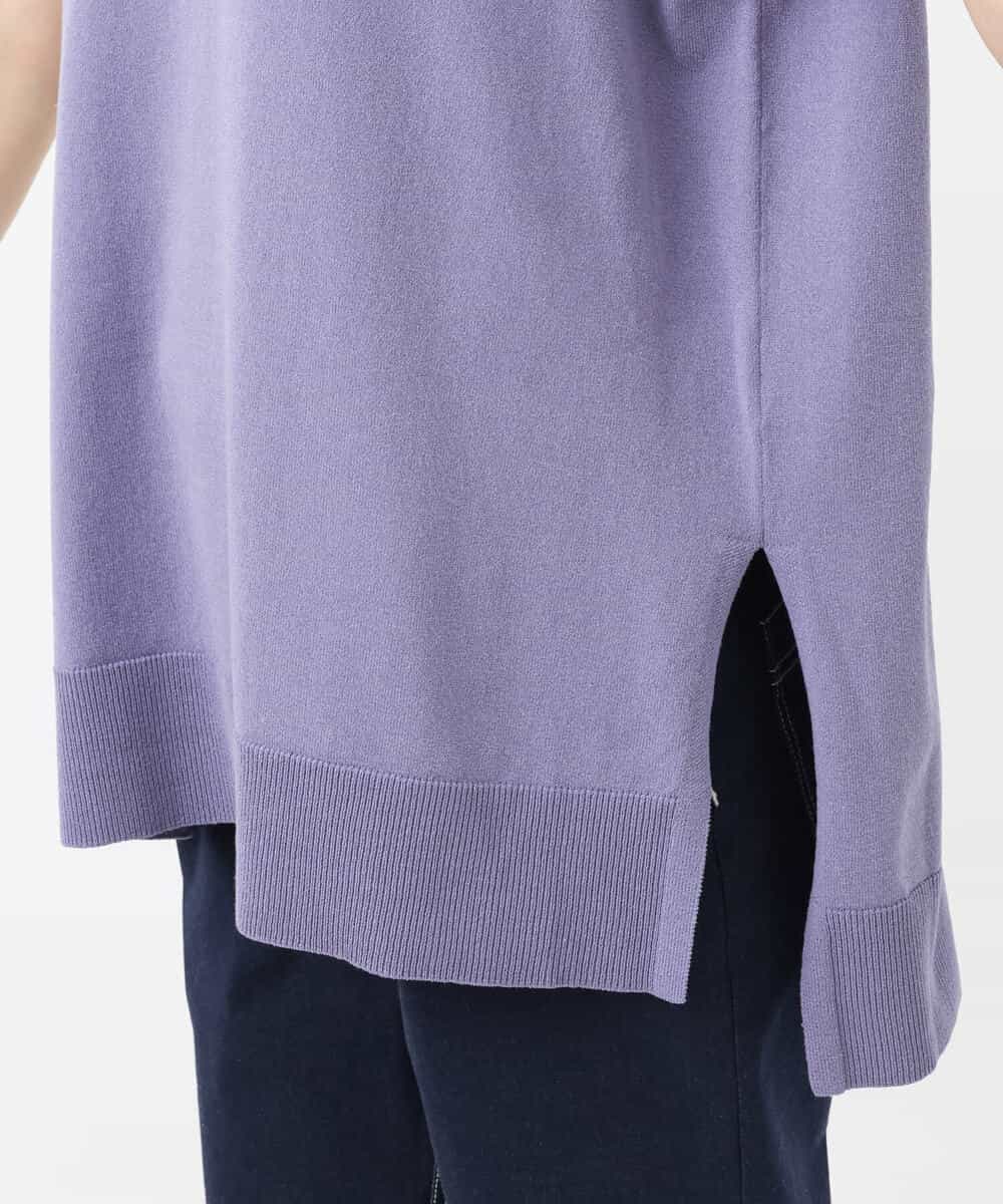 FKFGS32120 MK MICHEL KLEIN(MK ミッシェルクラン) Vネックチュニックニット/洗える パープル