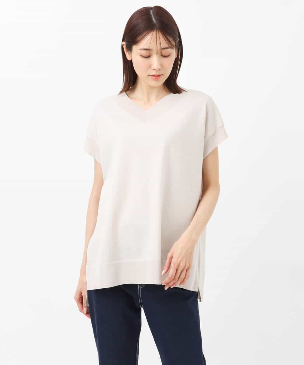 FKFGS32120 MK MICHEL KLEIN(MK ミッシェルクラン) Vネックチュニックニット/洗える パープル