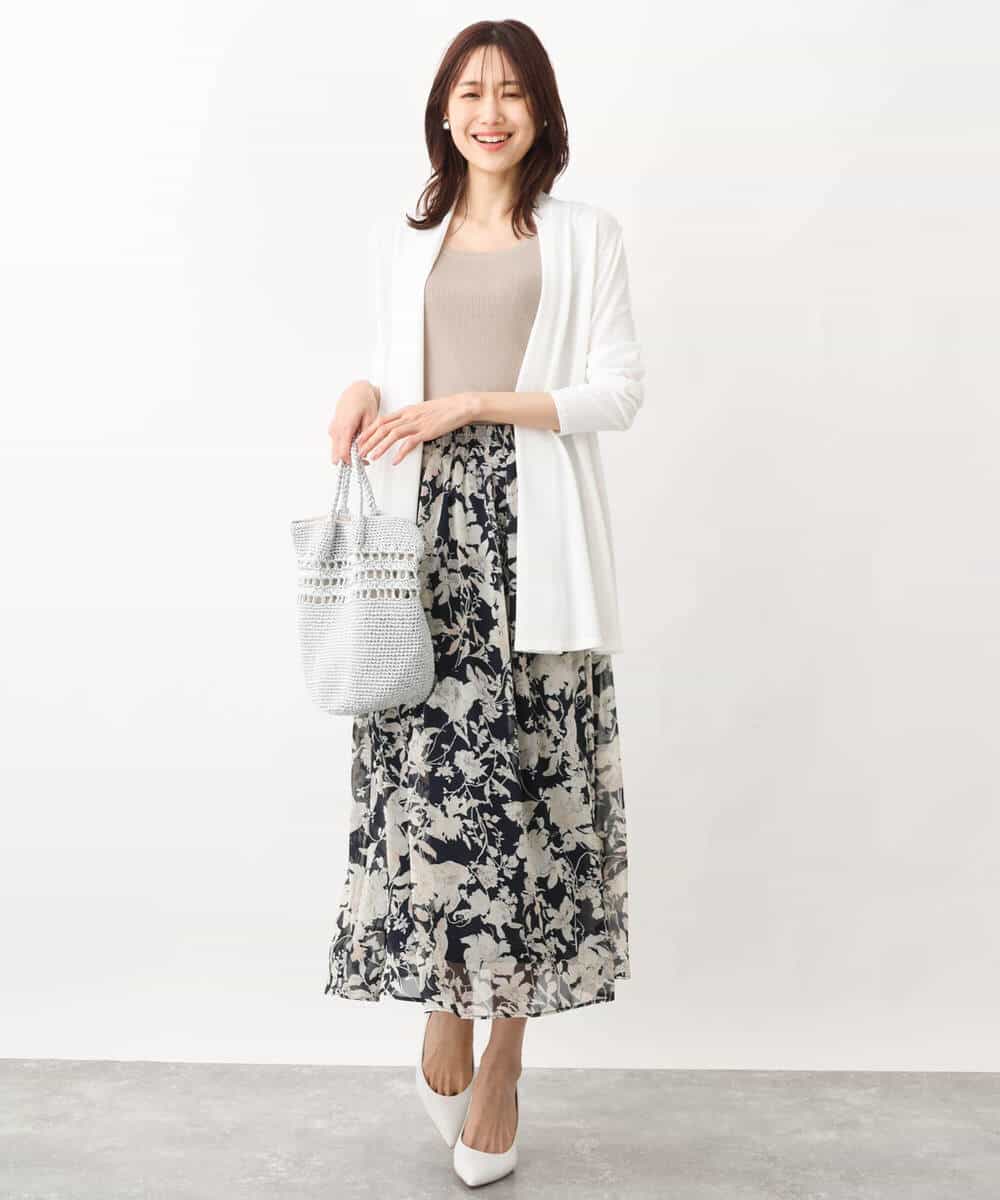 FKFGV31050 MK MICHEL KLEIN(MK ミッシェルクラン) 細リブニットタンクトップ/洗える モカ