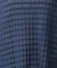 FKFGV40120 MK MICHEL KLEIN(MK ミッシェルクラン) シアーチェック編み柄チュニックニット/洗える ブルー
