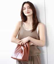 FKFHA50080 MK MICHEL KLEIN(MK ミッシェルクラン) タック編みタンクトップニット/洗える オレンジピーチ