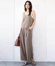 FKFHA50080 MK MICHEL KLEIN(MK ミッシェルクラン) タック編みタンクトップニット/洗える オレンジピーチ