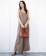 FKFHA50080 MK MICHEL KLEIN(MK ミッシェルクラン) タック編みタンクトップニット/洗える オレンジピーチ