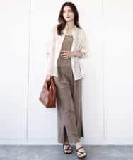 FKFHA50080 MK MICHEL KLEIN(MK ミッシェルクラン) タック編みタンクトップニット/洗える オレンジピーチ