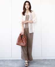 FKFHA50080 MK MICHEL KLEIN(MK ミッシェルクラン) タック編みタンクトップニット/洗える オレンジピーチ