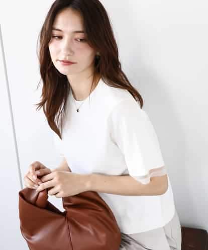 FKFHA52120 MK MICHEL KLEIN 袖シアークロップドニット/接触冷感/UVカット/洗える