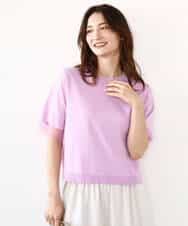 FKFHA52120 MK MICHEL KLEIN(MK ミッシェルクラン) 袖シアークロップドニット/接触冷感/UVカット/洗える ホワイト