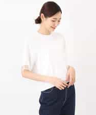 FKFHA52120 MK MICHEL KLEIN(MK ミッシェルクラン) 袖シアークロップドニット/接触冷感/UVカット/洗える ホワイト