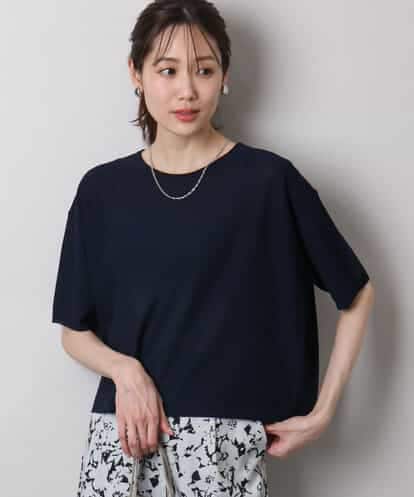 MK MICHEL KLEIN(MK ミッシェルクラン) 五分袖サマーニット ネイビー/紺 38
