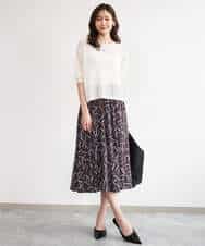 FKFHD60130 MK MICHEL KLEIN(MK ミッシェルクラン) [洗える]クロップド丈シアーリブニット ブルー