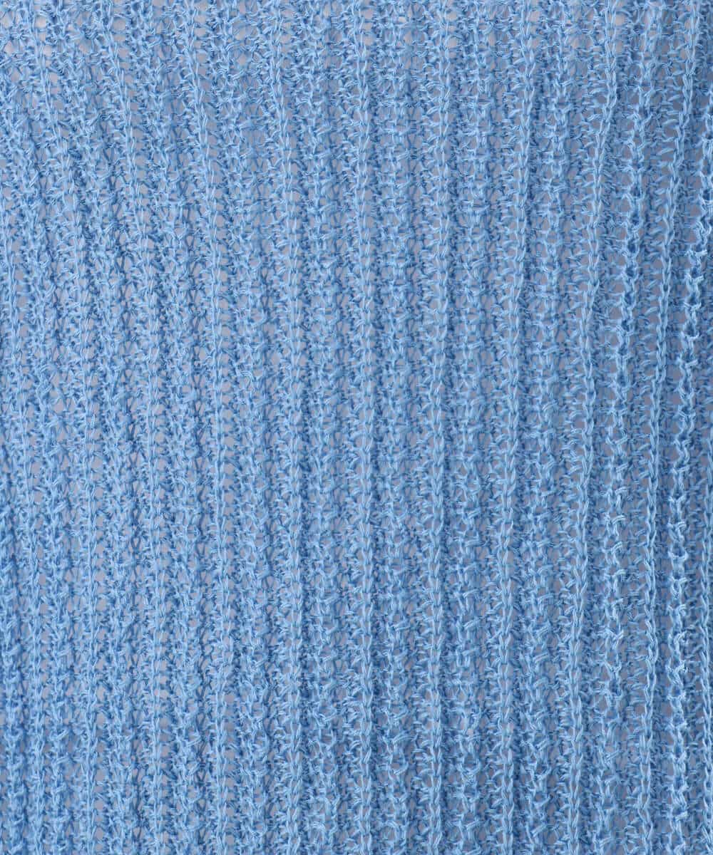 FKFHD60130 MK MICHEL KLEIN(MK ミッシェルクラン) [洗える]クロップド丈シアーリブニット ブルー