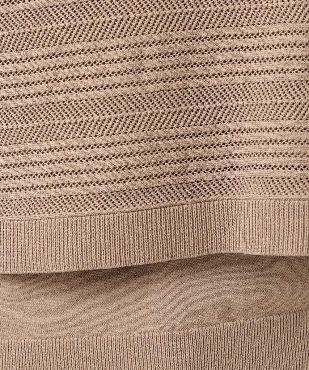 FKFIS36140 MK MICHEL KLEIN(MK ミッシェルクラン) 幾何レースショートニットアンサンブル/洗える ブルー